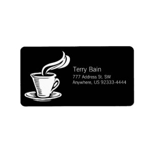 Étiquette Rétro tasse et soucoupe de café