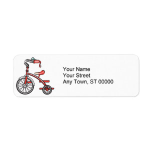 Étiquette rétro tricycle