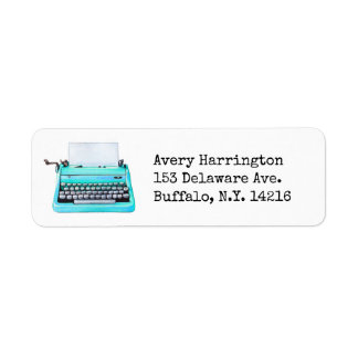 Étiquette Retro Typewriter Vintage 60s mignonne Adresse de r