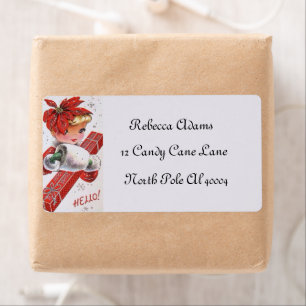 Étiquette retro vintage Christmas