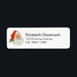 Étiquette Rétro Vintage Jolly Santa Claus de Christmas<br><div class="desc">Étiquettes de adresse avec une photo festive rétro. Le vieux Père Noël Jolly avec ses joues rousses et son sourire chaleureux et amical. Un peu de nostalgie de l'ancienne école pour les vieux temps,  cette image rappelle les souvenirs des célébrations du passé de Noël.</div>