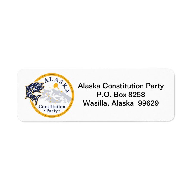 Étiquette Return Address Label, Alaska Constitution Party (Devant)