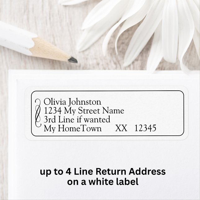 Étiquette Return Address Labels, Black White Infinity Scroll (Créateur téléchargé)