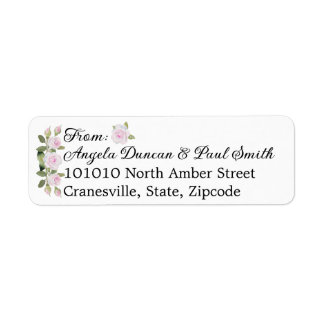 Étiquette Return Address Labels Soft Pink Roses