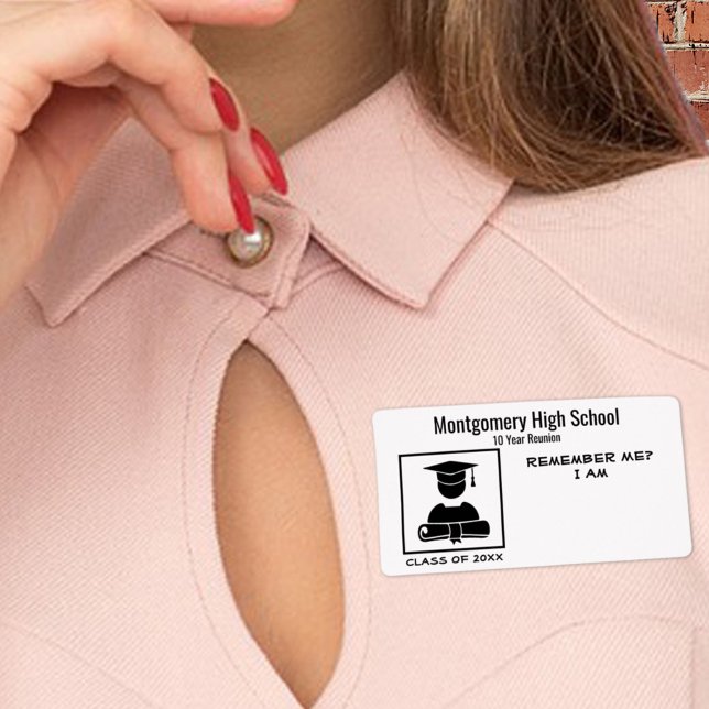 Étiquette Réunion / Graduation Étiquette noir Nom (Créateur téléchargé)