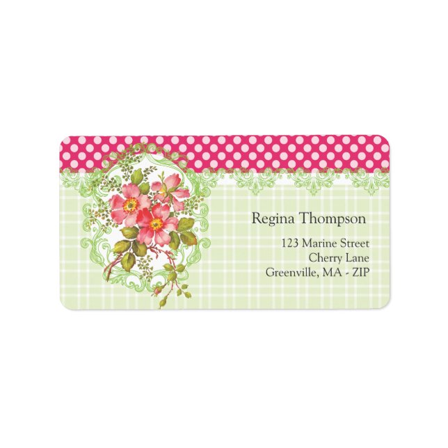 Étiquette Rêve de chalet vintage Fleurs Roses (Devant)