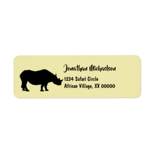 Étiquette Rhinoceros Silhouette Personnalisé