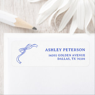 Étiquette Ribbon French Blue Vintage Wedding Adresse de reto