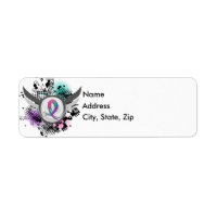 Ribbon turquoise Violet Rose Et Ailes Thyroïde Can