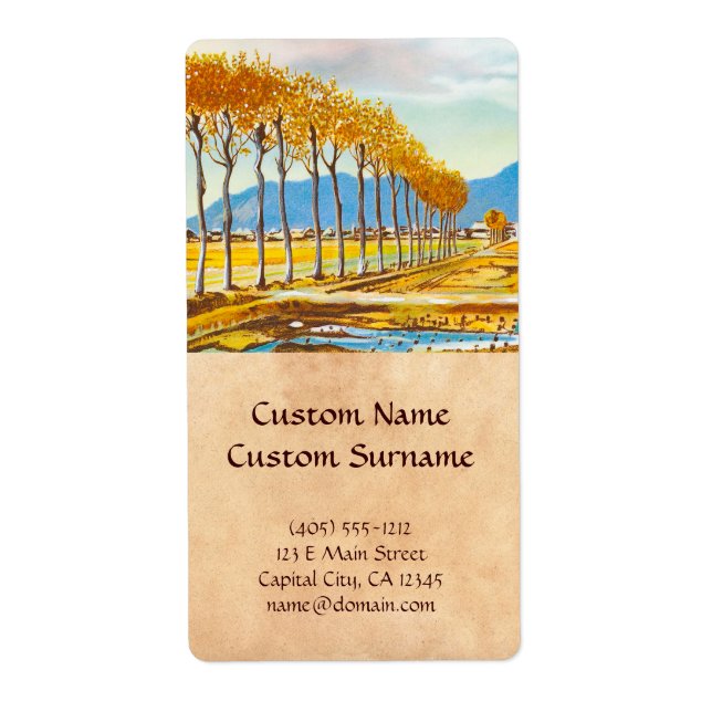 Étiquette Rice Field Autumn Breeze Niigata Préfecture Japon (Devant)