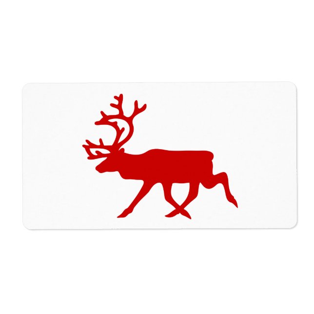 Étiquette Rindeer rouge / Silhouette caribou (Devant)
