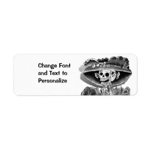 Étiquette Rire Skeleton Woman à Bonnet