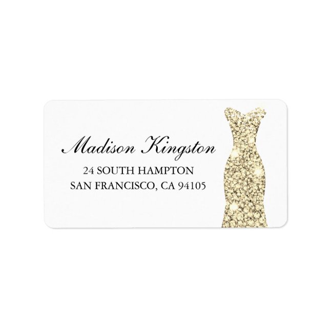 Étiquette Robe à paillettes dorées Anniversaire Mariage Reto (Devant)