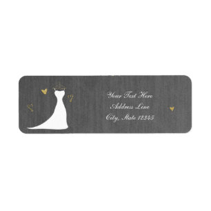 Étiquette Robe de mariée moderne et douche de mariée coeurs