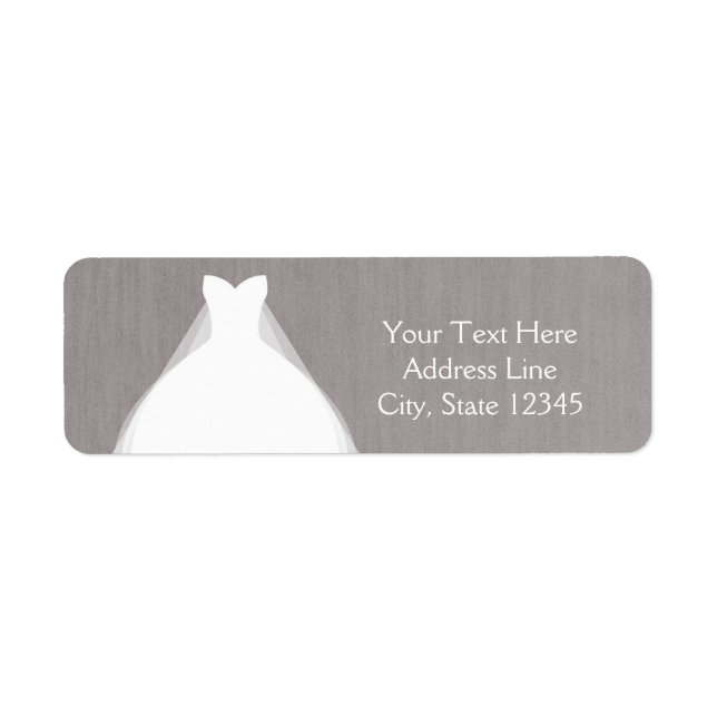 Étiquette Robe de mariée Moderne Glamour Enterrement de vie  (Devant)