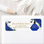 Étiquette Robe Florale Royale Quinceañera Retour Adresse<br><div class="desc">Personnalisez facilement et rapidement ces belles étiquettes d'adresse de retour de fleurs bleues royales. Cliquez simplement sur le bouton "Modifier à l'aide des outils de conception" pour modifier le texte, le libellé, le style de police, la taille de police et la couleur de police. Vous pouvez également ajouter ou supprimer...</div>