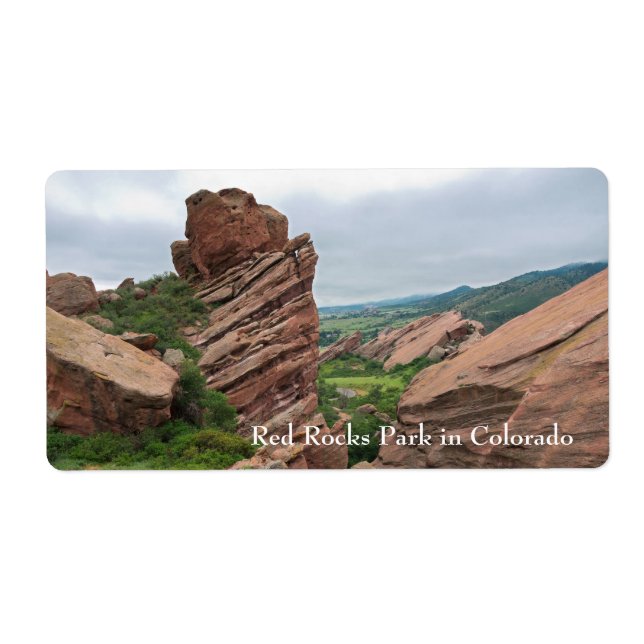Étiquette Rock Formations and Ranges Surrounding Red Rocks (Devant)
