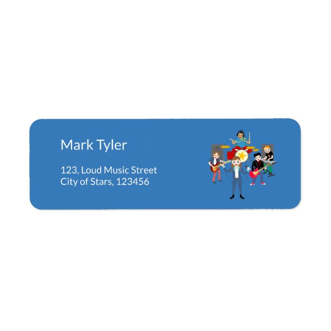 Étiquette Rock Star Girl Band Anniversaire (Devant)