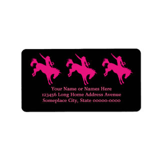 Étiquette Rodéo Rose Chaud Cheval équitation Pays Cowgirl Ar