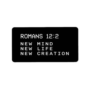 Étiquette Romains 12:2 Nouvelle Création de Vie Minimaliste