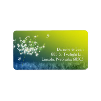 Étiquette Romantic Country Dandelion Adresse du Mariage