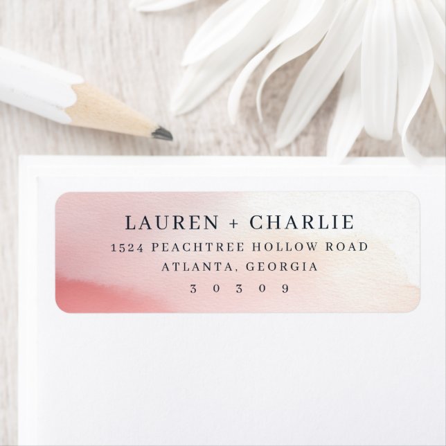 Étiquette Romantic Pink Watercolor (En situation)