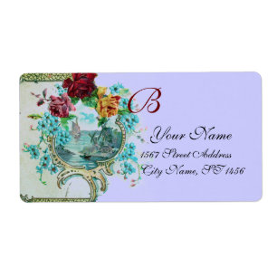 ÉTIQUETTE ROMANTICA BLUE FLORAL BEACH WEDDING MONOGRAM