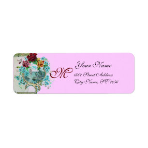 ÉTIQUETTE ROMANTICA ROSE LILAC FLORAL BEACH MONOGRAM MARIAGE