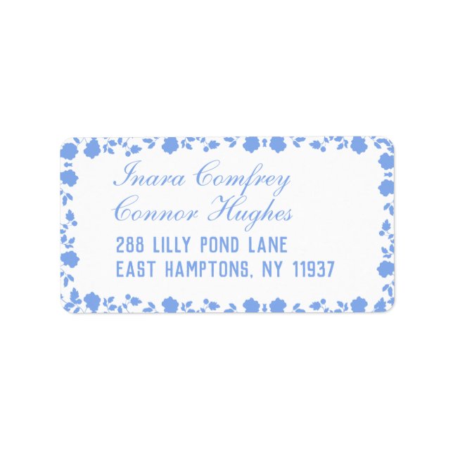 Étiquette Romantique Douce Plutôt Flore Bordure retour (Devant)