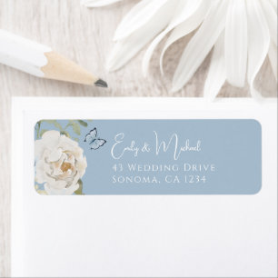 Étiquette Romantique Dusty Blue Welcome Floral Mariage