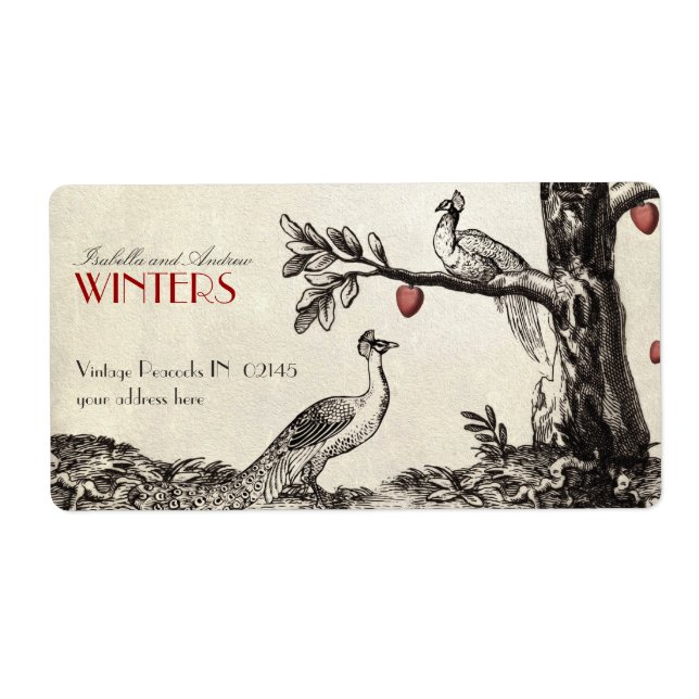 Étiquette Romeo & Juliet - version Peacock (Devant)