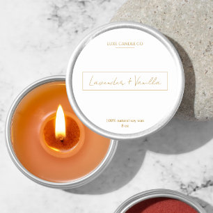 Étiquette rond à bougie parfumée Gold & Lux