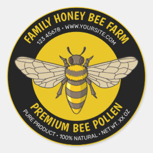 Étiquette rond d'abeilles