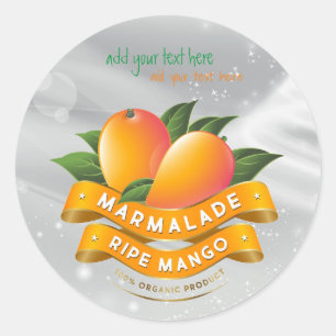 Étiquette rond Marmalade Ripe Mango Jam
