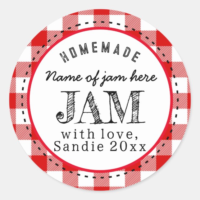 Étiquette ronde de confiture maison personnalisée  (Devant)