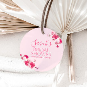 Étiquette ronde de faveur de douche de mariage flo