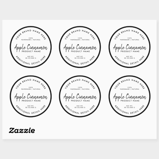 Étiquette ronde de produit (Feuille)