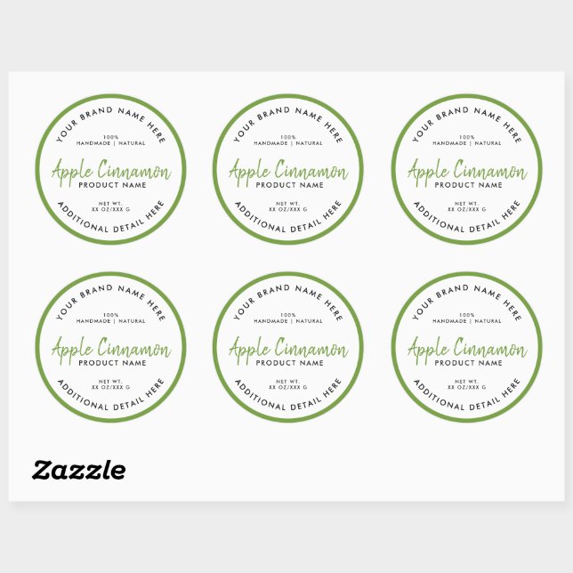 Étiquette ronde de produit (Feuille)