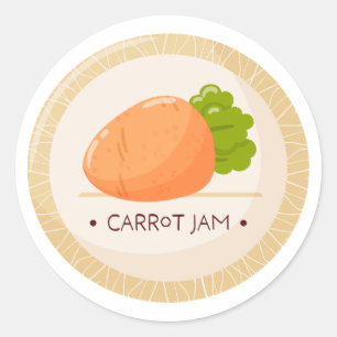 Étiquette ronde pour pot de confiture de carottes