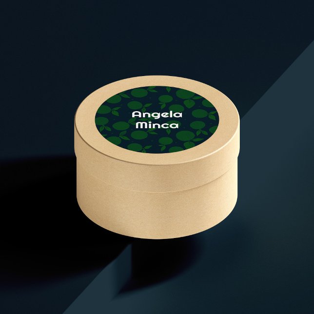 Étiquette ronde vert et bleu foncé (Créateur téléchargé)