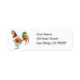 Étiquette Rooster coloré