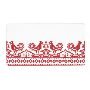 Étiquette Rooster cross-stitch