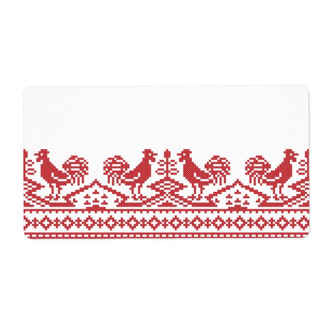 Étiquette Rooster cross-stitch (Devant)