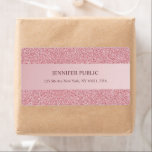 Étiquette Rose à la mode Parties scintillant Gold Modèle Exp<br><div class="desc">Étiquette d'expédition élégant Rose  Gold Parties scintillant Modèle. Parfait pour les directeurs,  les consultants,  les gestionnaires,  les designers,  les musiciens,  les journalistes,  les professionnels d'entreprise,  les salons de beauté,  les listes de coiffure,  les maquilleurs,  toutes les professions.</div>