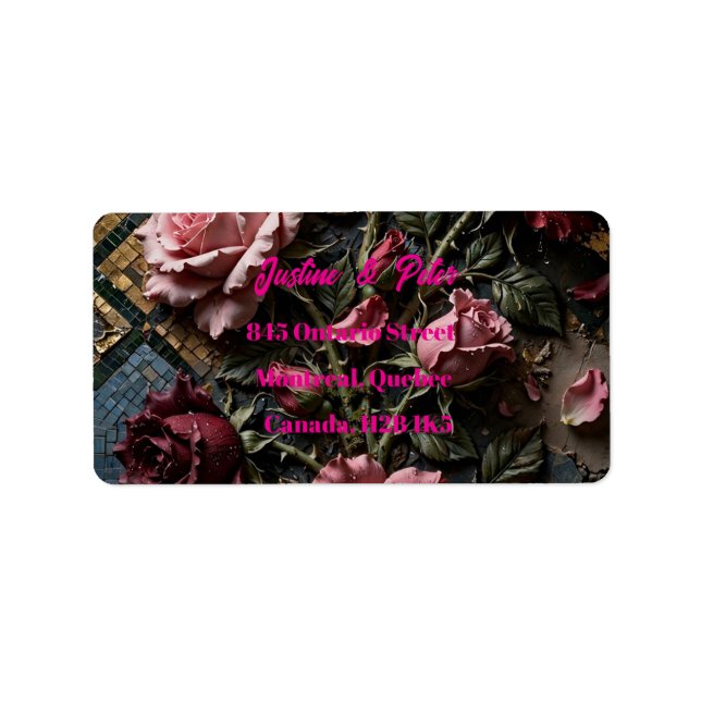 Étiquette Rose Baroque Bourgogne  (Devant)