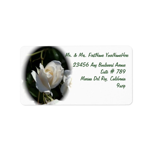 Étiquette Rose blanc (Devant)