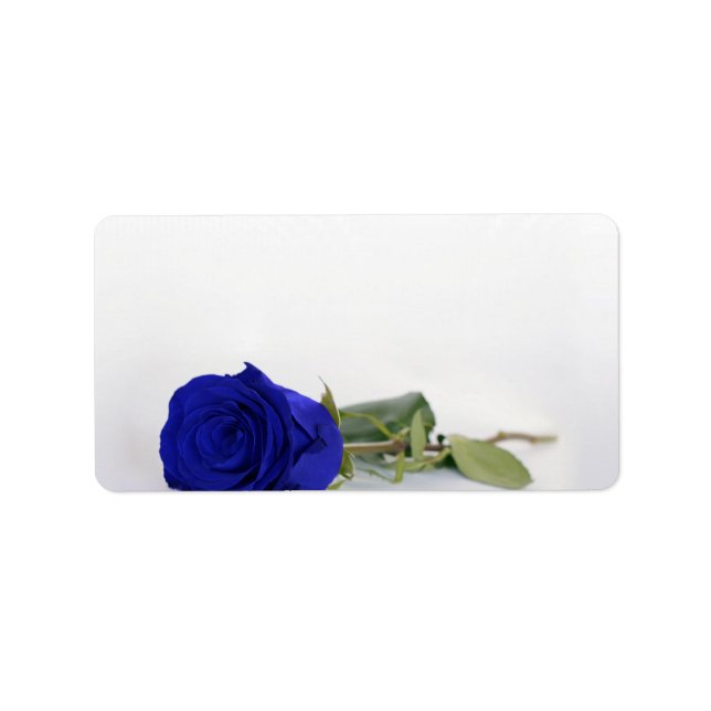 Étiquette Rose bleu royal Mariage blanc do-it-yourself Impri (Devant)