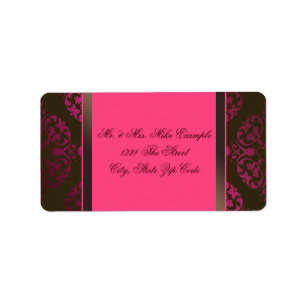 Étiquette Rose Chaud et Brun Chocolat