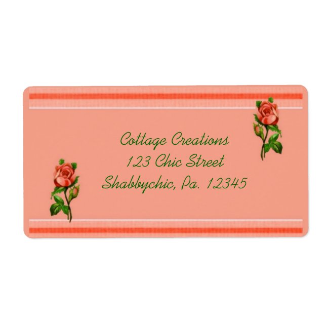 Étiquette Rose corail (Devant)