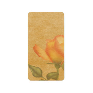 Étiquette rose d'apothicaire de pêche moyenne